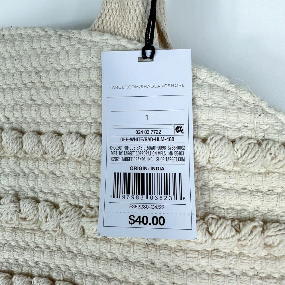 Shade & Shore Cream Oversized Beach Tote Bag